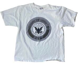 90s white navy tee shirt